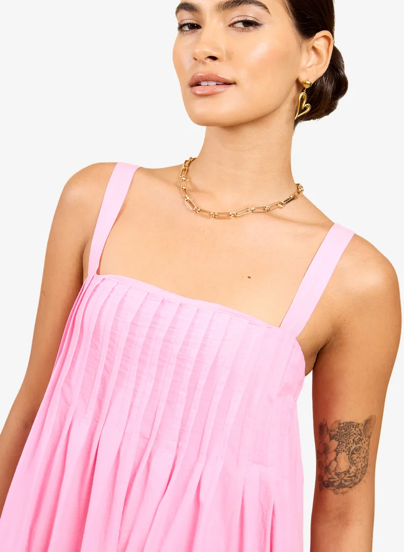 Little Mistress Pink embroidered Midi Dress